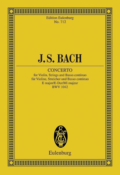 Bach: Concerto E major BWV 1042 (Study Score) published by Eulenburg